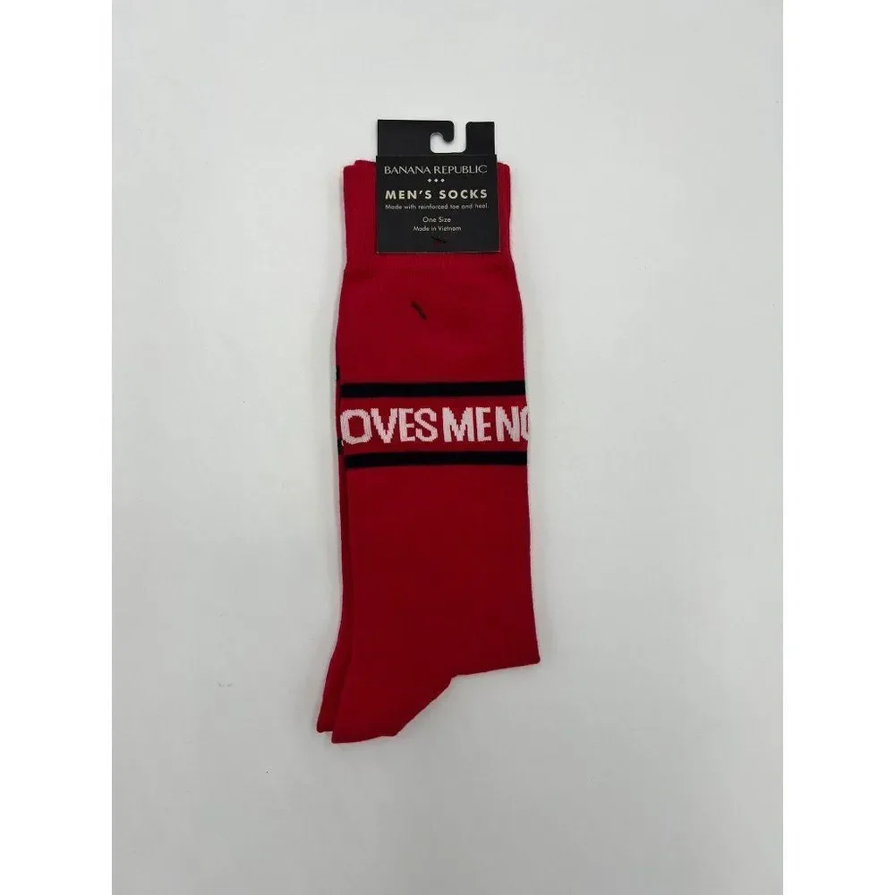 Brand New Socks One‎ Size Banana Republic “Loves Me Not”Sock For Men